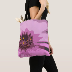 Bolso De Tela Bonito Resumen Flor de margarita rosa