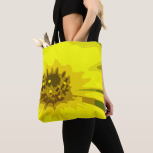 Bolso De Tela Bonito Resumen Viviente Flor de margarita amarilla