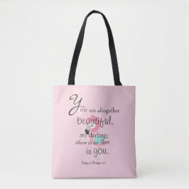 Bolso De Tela Bonito Rosa Flamingo Biblia Verse