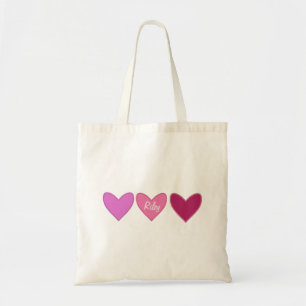 Bolso De Tela Bonito Rosa y Lavanda Corazón San Valentín