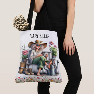 Bolso De Tela Bonito Señora Mayor - ¡Mira Atrás!