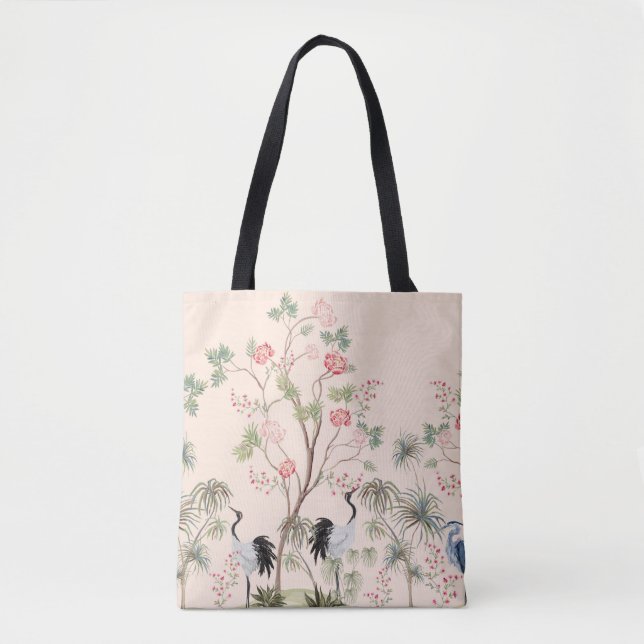 Bolso De Tela Bonito tapiz de estilo chinoiserie exótico. Dibujo (Anverso)