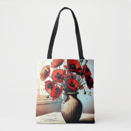 Bolso De Tela Bonito Vase de los lapachos rojos