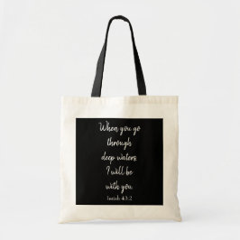 Bolso De Tela Bonito versículo de la Biblia Negra y Blanca