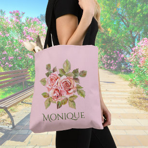 Bolso De Tela Bonito Vintage Roses Rosa Tote Bag