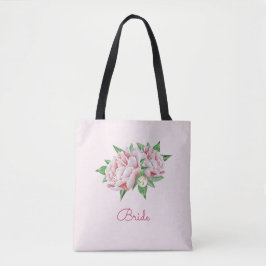 Bolso De Tela Bonito Watercolor Pink Peony