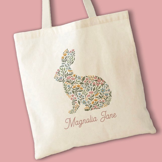 Bolso De Tela Bonito Wildflower Pascua conejo conejo niños (Subido por el creador)
