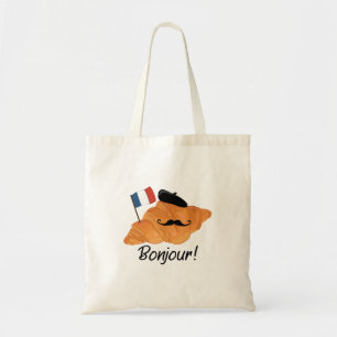 Bolso De Tela Bonjour Croissant francés - Comida divertida en Fr
