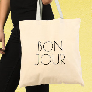 Bolso De Tela Bonjour, Hola en francés