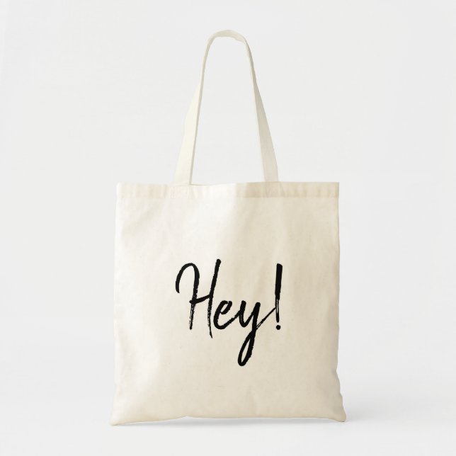 Bolso De Tela Bonjour! | Modern Script French Hello Design (Frente)