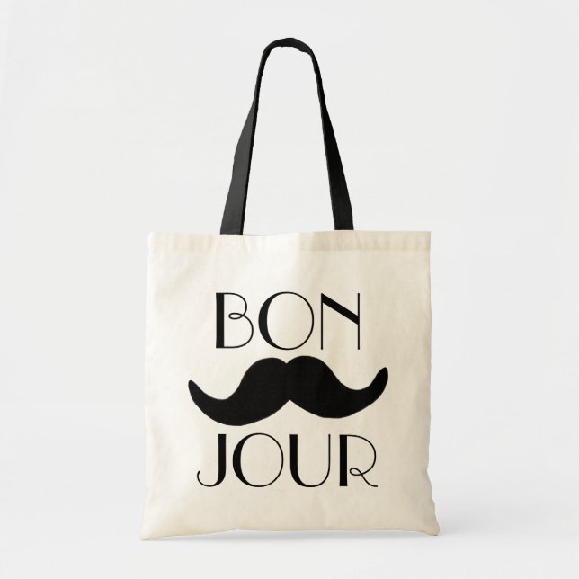 Bolso De Tela BONJOUR Mustache (Frente)