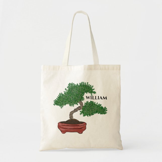 Bolso De Tela Bonsai Tree japonesa personalizada (Frente)