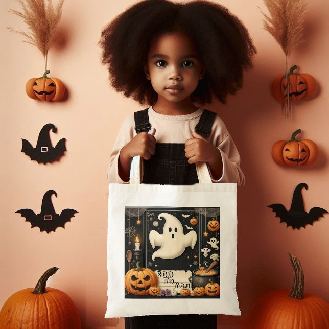 Bolso De Tela Boo a la Calabaza Caída Jack Crew Spooky Halloween (Boo to You Fall Pumpkin Jack Crew Spooky Halloween Tote Bag)