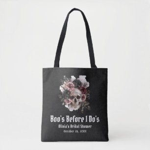 Bolso De Tela Boo de cráneo de Halloween antes de la ducha de no