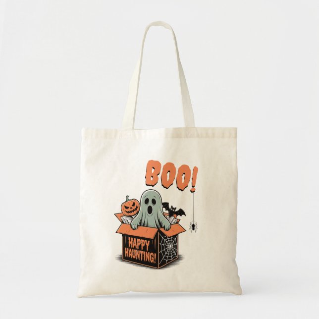 Bolso De Tela ¡BOO! Feliz Halloween (Frente)