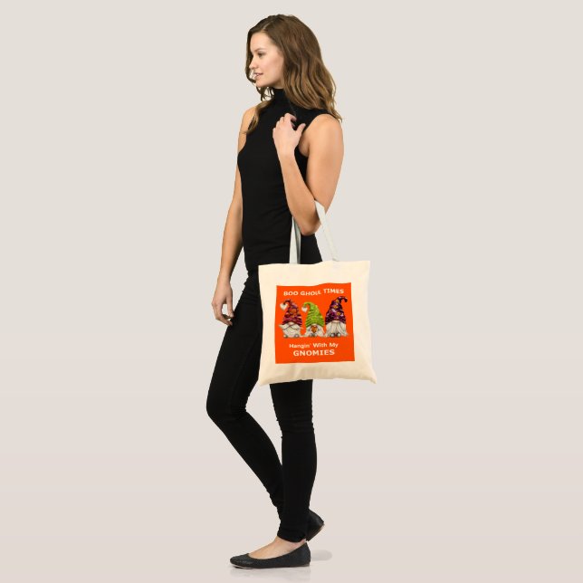 Bolso De Tela Boo Ghoul Times colgando con mis Gnomies Halloween (Anverso (modelo))