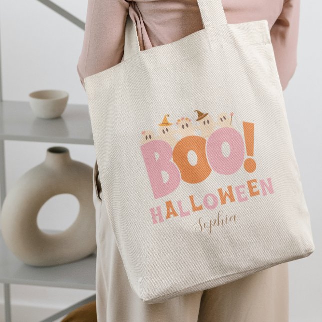 Bolso De Tela Boo Halloween Retro Candy (Boo Halloween Retro Tote Bag)
