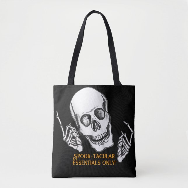 Bolso De Tela Boo Happy Halloween Funny Skull bromeando (Anverso)