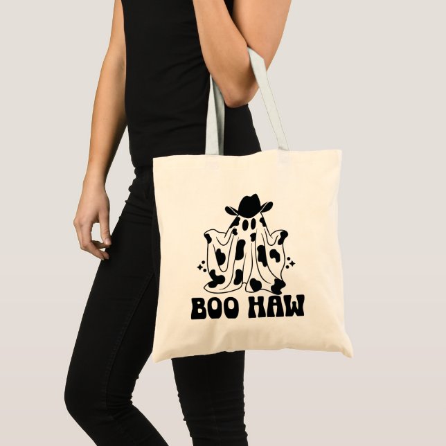 Bolso De Tela Boo Haw Chica Vaca Fantasma Halloween (Anverso (producto))