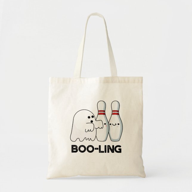 Bolso De Tela Boo-ling Funny Halloween Bowling Ghost Pun (Frente)