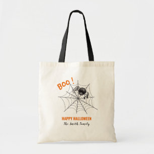 Bolso De Tela Boo Spider Web Personalizado negro Halloween