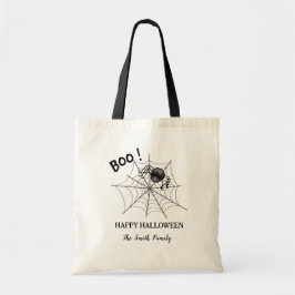 Bolso De Tela Boo Spider Web Personalizado negro Halloween