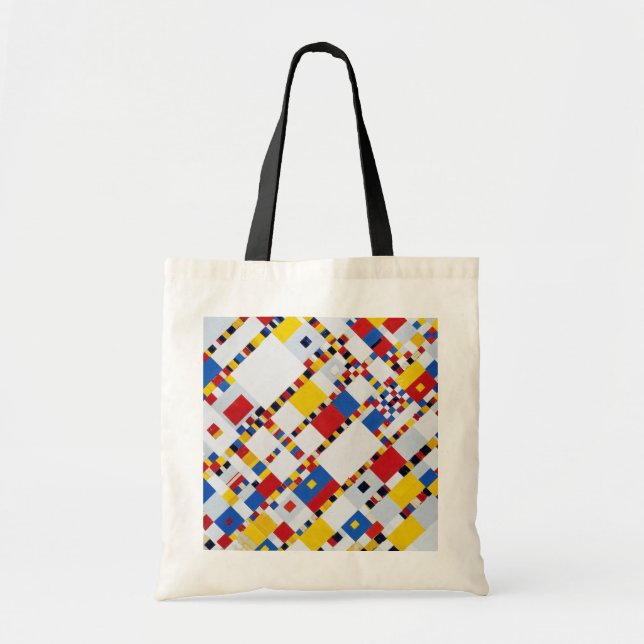 Bolso De Tela Boogie Woogie, Mondrian (Frente)