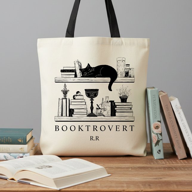 Bolso De Tela Book Lover's Cozy Academia Booktrovert Monogram (Subido por el creador)