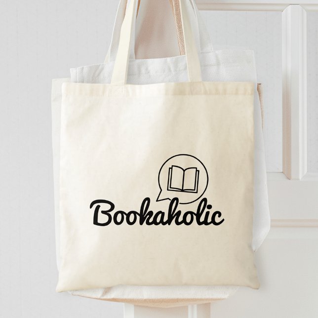 Bolso De Tela Bookaholic Funny Text Bookworm Libro Lover Leading (Subido por el creador)