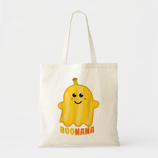 Bolso De Tela Boonana Banana Ghost Funny Scary Cute Halloween Co (Frente)