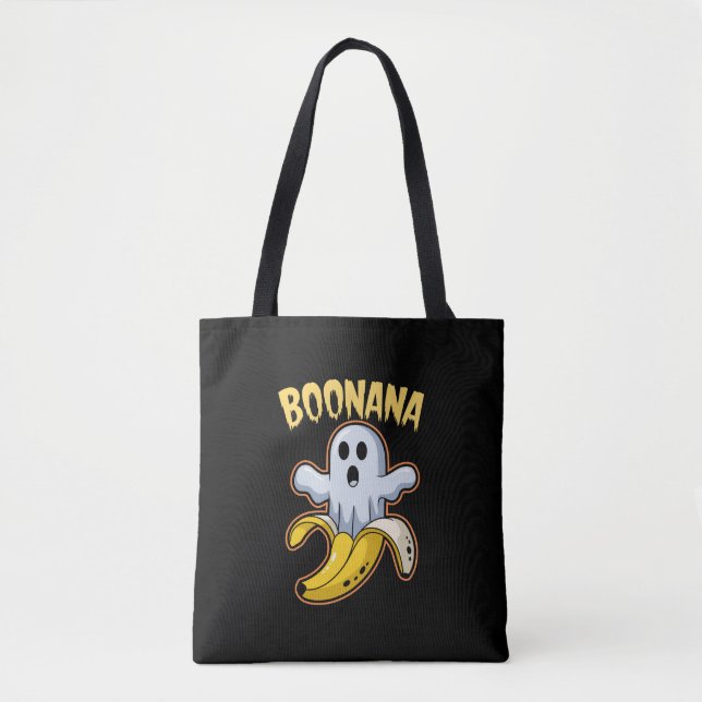 Bolso De Tela Boonana Cute Ghost Banana Halloween (Anverso)