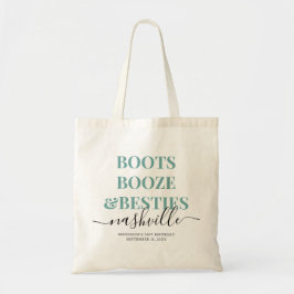 Bolso De Tela Boots Booze Bestis viaje de Verde azulados Chicas 