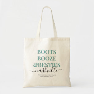 Bolso De Tela Boots Booze Bestis viaje de Verde azulados Chicas 