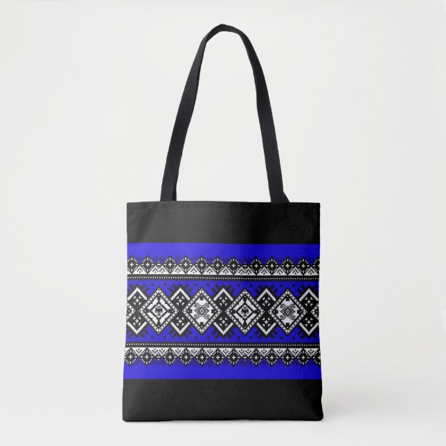 Bolso De Tela Bordado azul (Anverso)