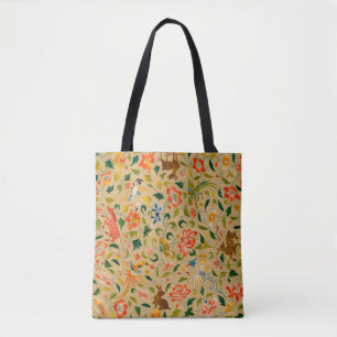 Bolso De Tela Bordado de Animales con Crewel Vintage: Tapiz Anti