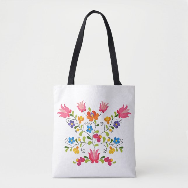 Bolso De Tela bordado floral (Anverso)