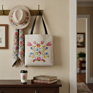 Bolso De Tela bordado floral
