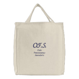 Bolso De Tela Bordado O.F.S. Tercera Orden Franciscana