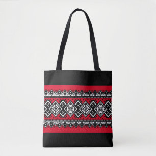 Bolso De Tela Bordado rojo