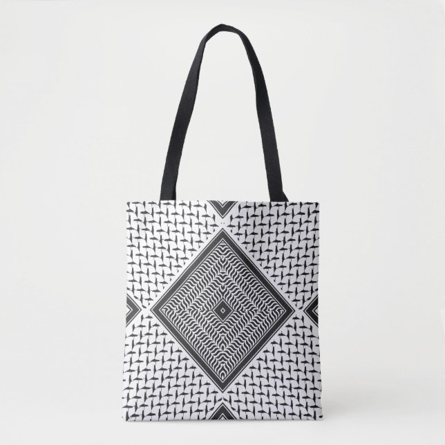 Bolso De Tela Bordados palestinos de kuffiya (Anverso)