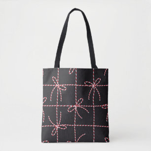 Bolso De Tela Borde de rosa rojo blanco, cinta de colores gemelo