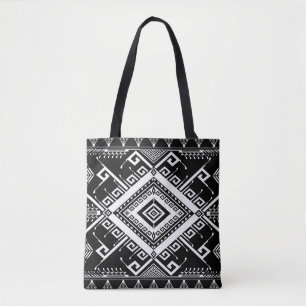 Bolso De Tela Borde étnico geométrico indio, abstracto.