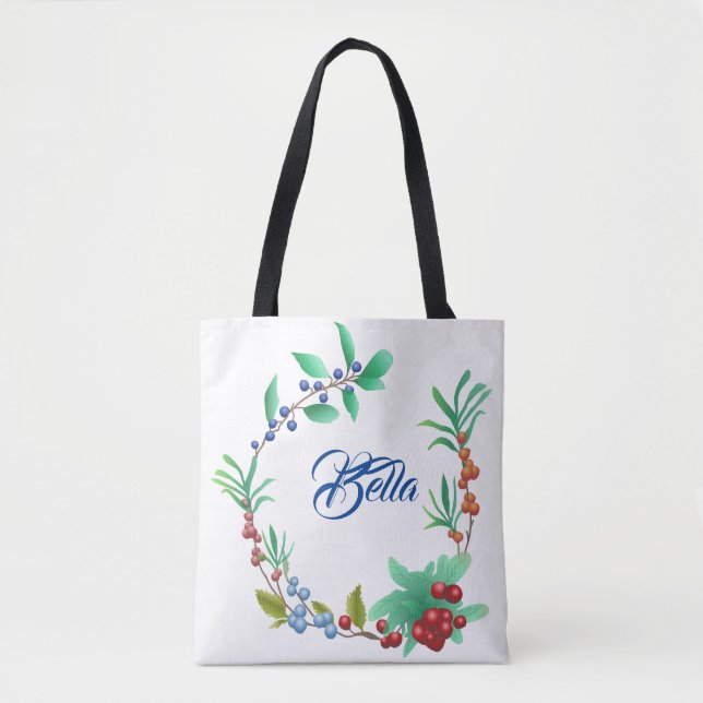 Bolso De Tela Borde floral (Anverso)