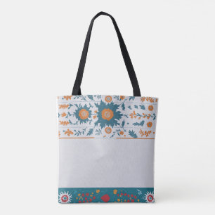 Bolso De Tela Borde Floral 