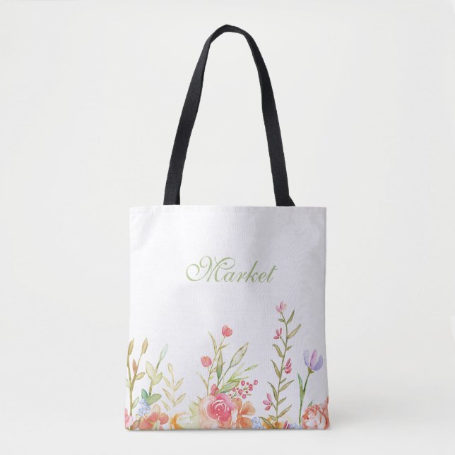 Bolso De Tela Borde floral (Anverso)