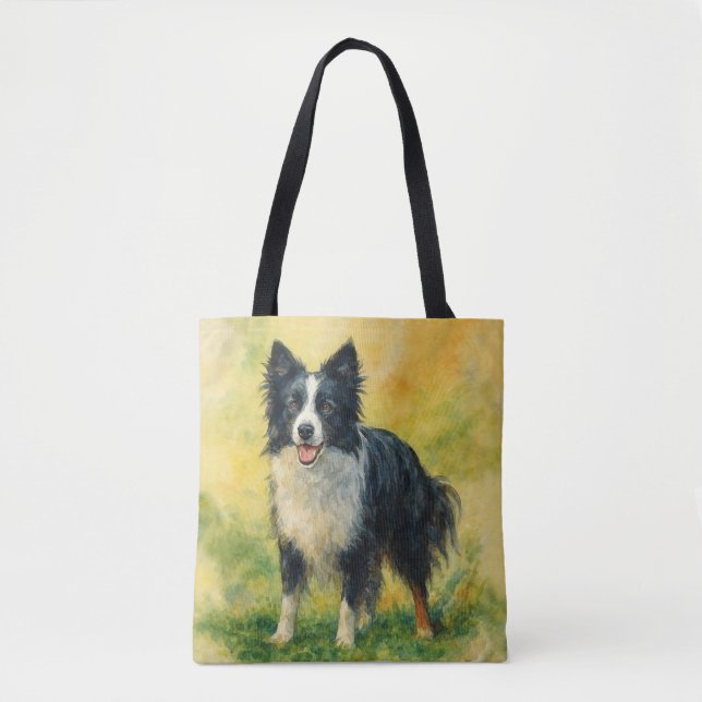 Bolso De Tela Border Collie (Anverso)