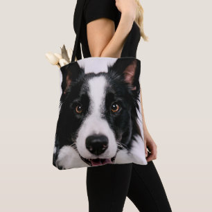 Bolso De Tela Border collie sonriente de las imágenes el A de