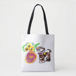 Bolso De Tela Border Collie sunflowers 