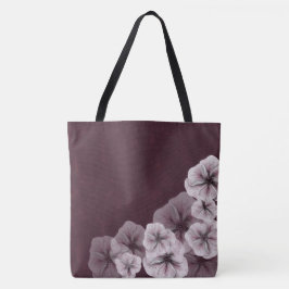 Bolso De Tela Borgoña texturizada con las flores