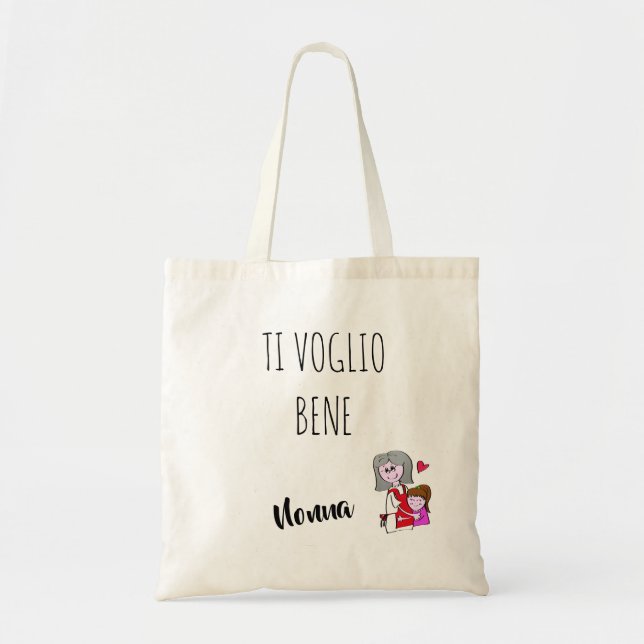 Bolso De Tela Borsa Ti voglio bene Nonna - Femminuccia Tote Bag (Frente)